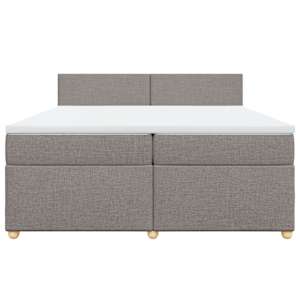 Box spring postel s matrací taupe 200x200 cm textil - obrázek 4
