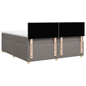 Box spring postel s matrací taupe 200x200 cm textil - obrázek 6