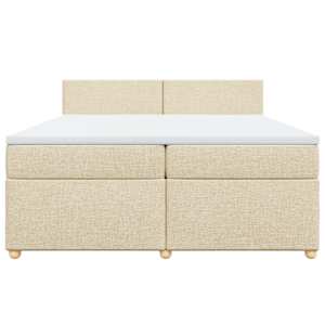 Box spring postel s matrací krémová 200x200 cm textil - obrázek 4
