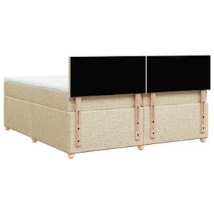 Box spring postel s matrací krémová 200x200 cm textil - obrázek 6