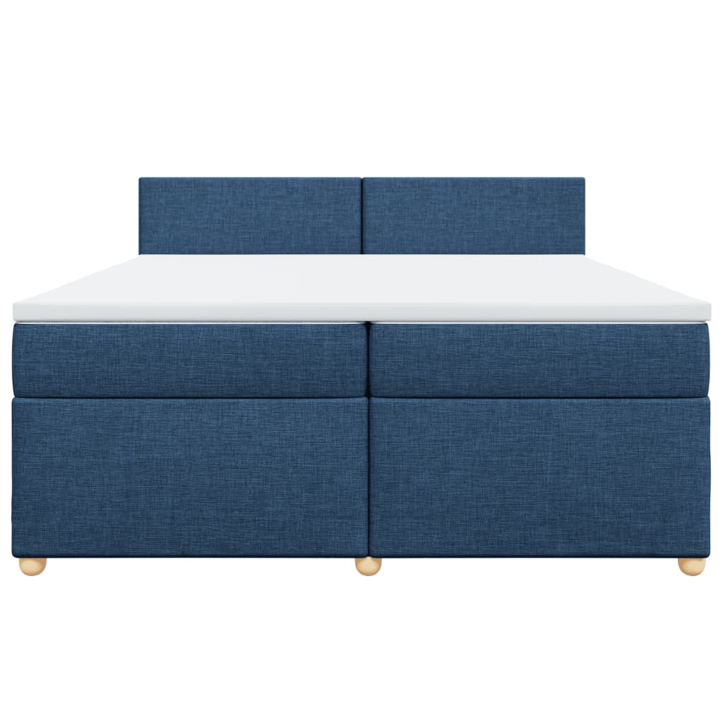 vidaXL Boxspring met matras stof blauw 200x200 cm, foto 4
