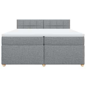 Box spring postel s matrací světle šedá 200 x 200 cm textil - obrázek 4