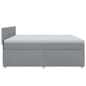 Box spring postel s matrací světle šedá 200 x 200 cm textil - obrázek 5