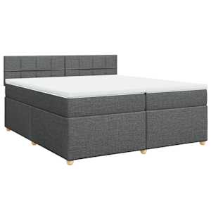 Box spring postel s matrací tmavě šedá 200x200 cm textil - obrázek 2