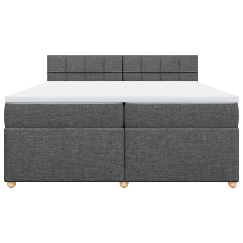 vidaXL Boxspring met matras stof donkergrijs 200x200 cm grijs, foto 4