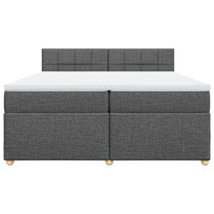 Box spring postel s matrací tmavě šedá 200x200 cm textil - obrázek 4