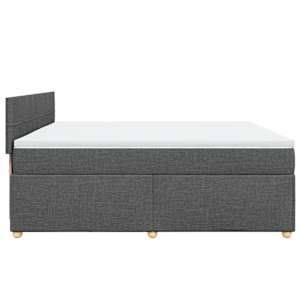 Box spring postel s matrací tmavě šedá 200x200 cm textil - obrázek 5