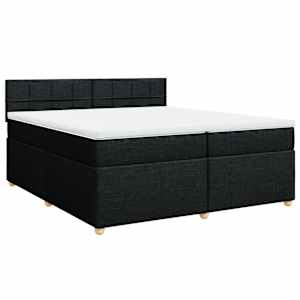 Box spring postel s matrací černá 200x200 cm textil - obrázek 2