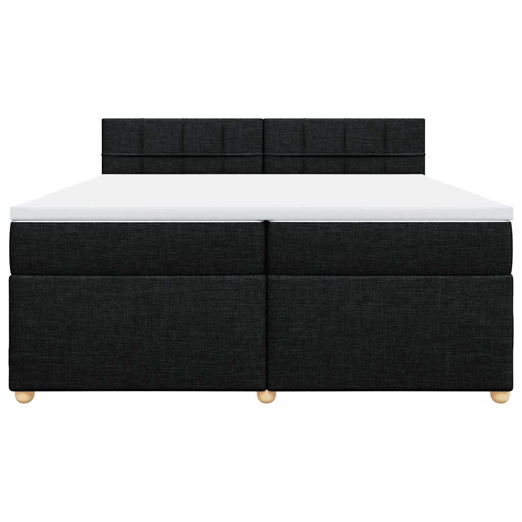 vidaXL Boxspring met matras stof zwart 200x200 cm, foto 4