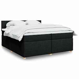Box spring postel s matrací černá 200x200 cm textil - obrázek 1