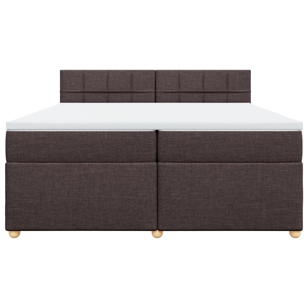 vidaXL Boxspring met matras stof donkerbruin 200x200 cm bruin, foto 4