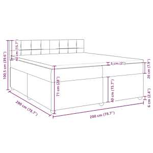 Box spring postel s matrací tmavě hnědá 200x200 cm textil - obrázek 13