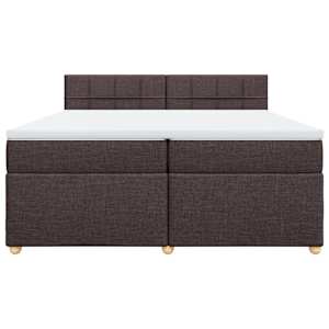 Box spring postel s matrací tmavě hnědá 200x200 cm textil - obrázek 4