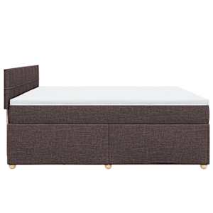 Box spring postel s matrací tmavě hnědá 200x200 cm textil - obrázek 5