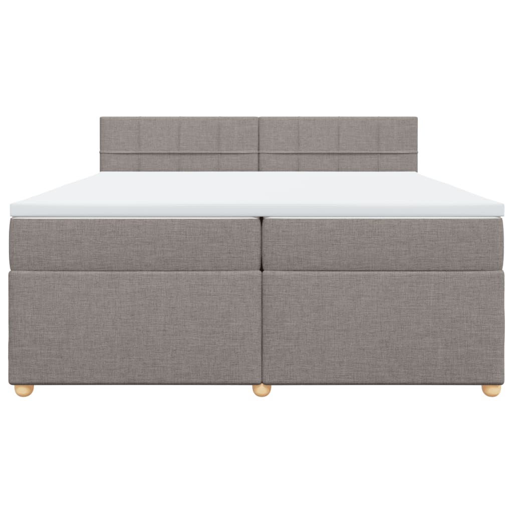 vidaXL Boxspring met matras stof taupe 200x200 cm, foto 4