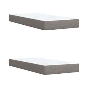 Box spring postel s matrací taupe 200x200 cm textil - obrázek 9