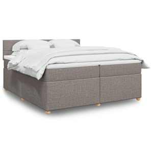 Box spring postel s matrací taupe 200x200 cm textil - obrázek 1