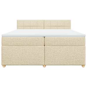 Box spring postel s matrací krémová 200x200 cm textil - obrázek 4