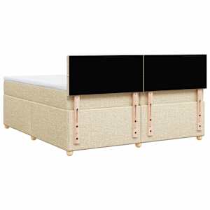 Box spring postel s matrací krémová 200x200 cm textil - obrázek 6