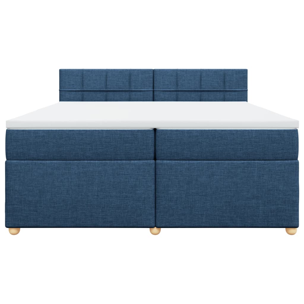 vidaXL Boxspring met matras stof blauw 200x200 cm, foto 4