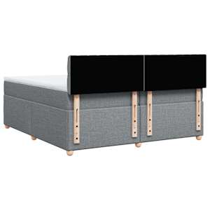 Box spring postel s matrací světle šedá 200 x 200 cm textil - obrázek 6