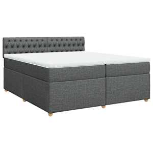 Box spring postel s matrací tmavě šedá 200x200 cm textil - obrázek 2