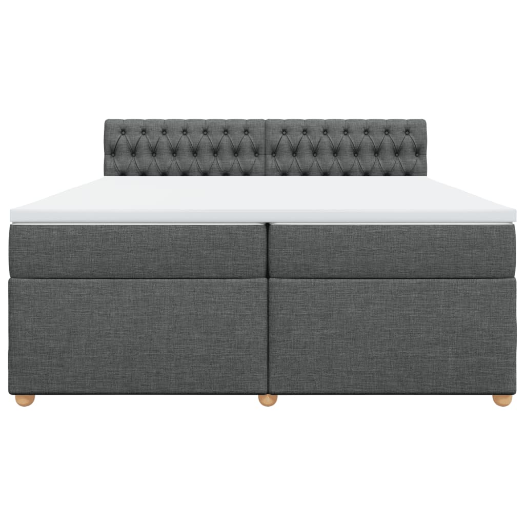 vidaXL Boxspring met matras stof donkergrijs 200x200 cm grijs, foto 4