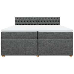 Box spring postel s matrací tmavě šedá 200x200 cm textil - obrázek 4