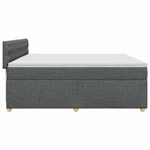 Box spring postel s matrací tmavě šedá 200x200 cm textil - obrázek 5
