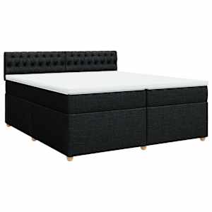 Box spring postel s matrací černá 200x200 cm textil - obrázek 2