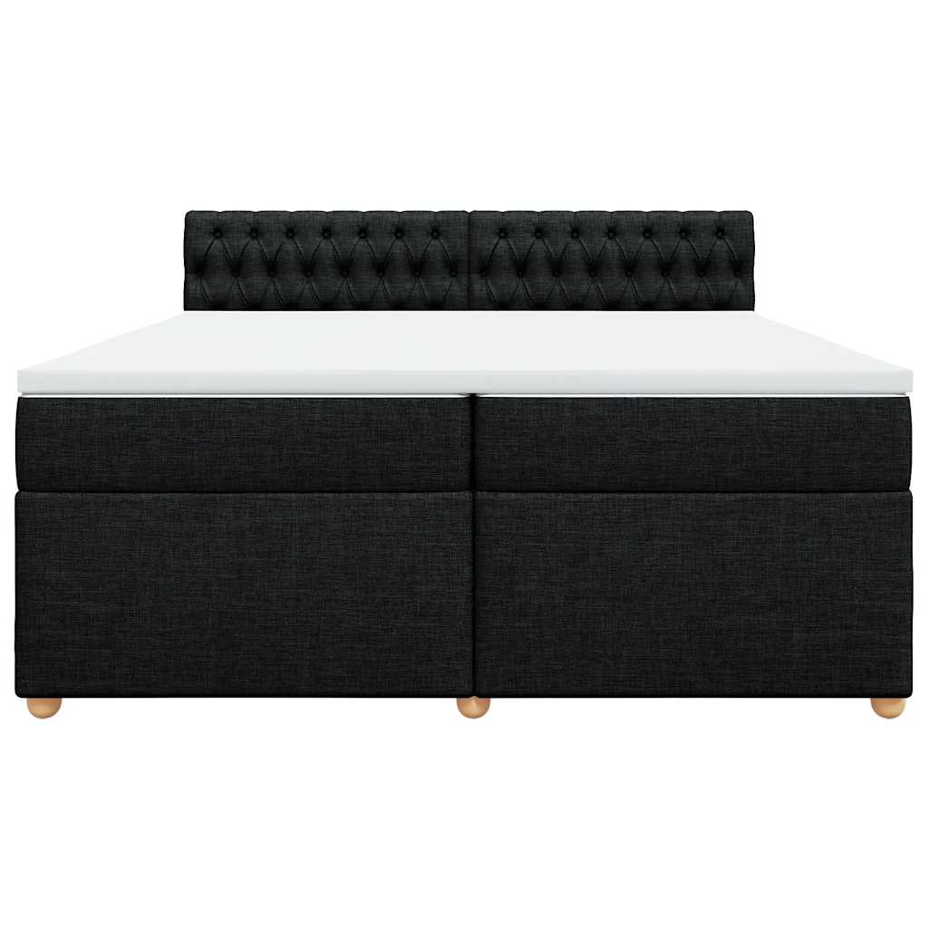 vidaXL Boxspring met matras stof zwart 200x200 cm, foto 4