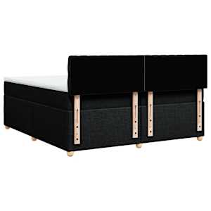 Box spring postel s matrací černá 200x200 cm textil - obrázek 6