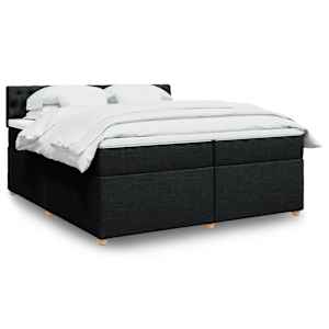 Box spring postel s matrací černá 200x200 cm textil - obrázek 1