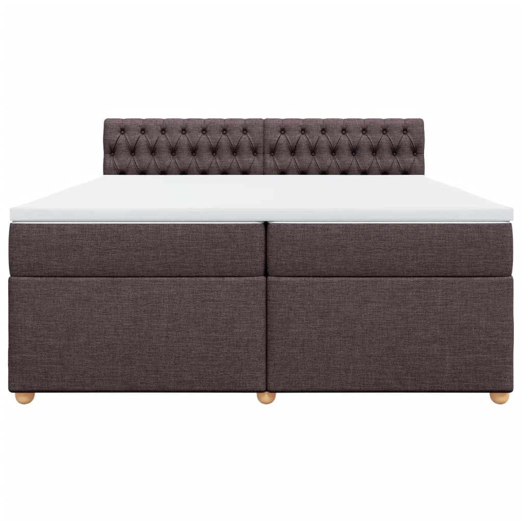 vidaXL Boxspring met matras stof donkerbruin 200x200 cm bruin, foto 4