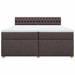 Box spring postel s matrací tmavě hnědá 200x200 cm textil - obrázek 4