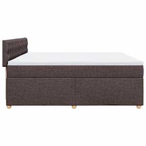 Box spring postel s matrací tmavě hnědá 200x200 cm textil - obrázek 5