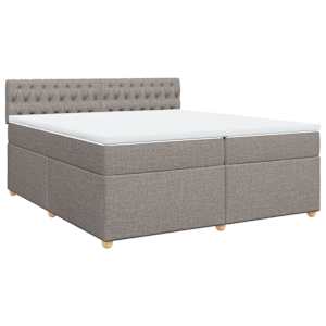 Box spring postel s matrací taupe 200x200 cm textil - obrázek 2