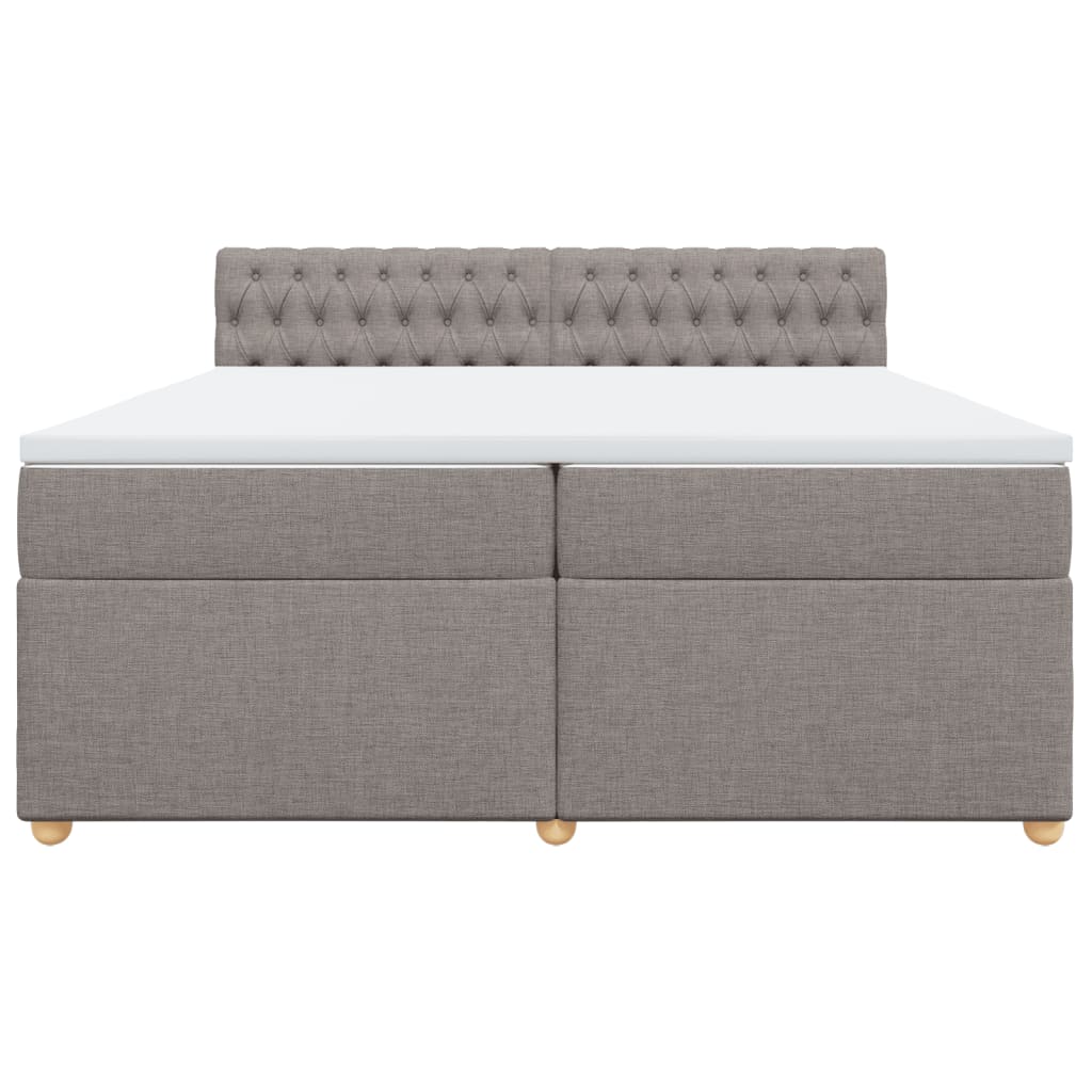 vidaXL Boxspring met matras stof taupe 200x200 cm, foto 4