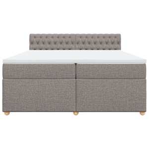 Box spring postel s matrací taupe 200x200 cm textil - obrázek 4