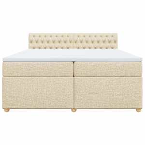 Box spring postel s matrací krémová 200x200 cm textil - obrázek 4
