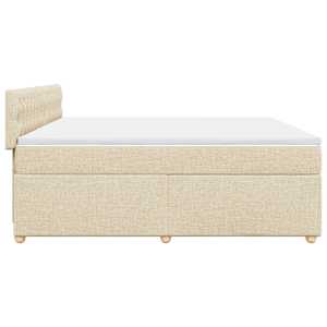 Box spring postel s matrací krémová 200x200 cm textil - obrázek 5