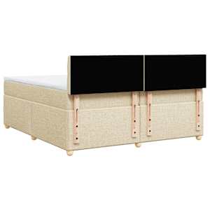 Box spring postel s matrací krémová 200x200 cm textil - obrázek 6