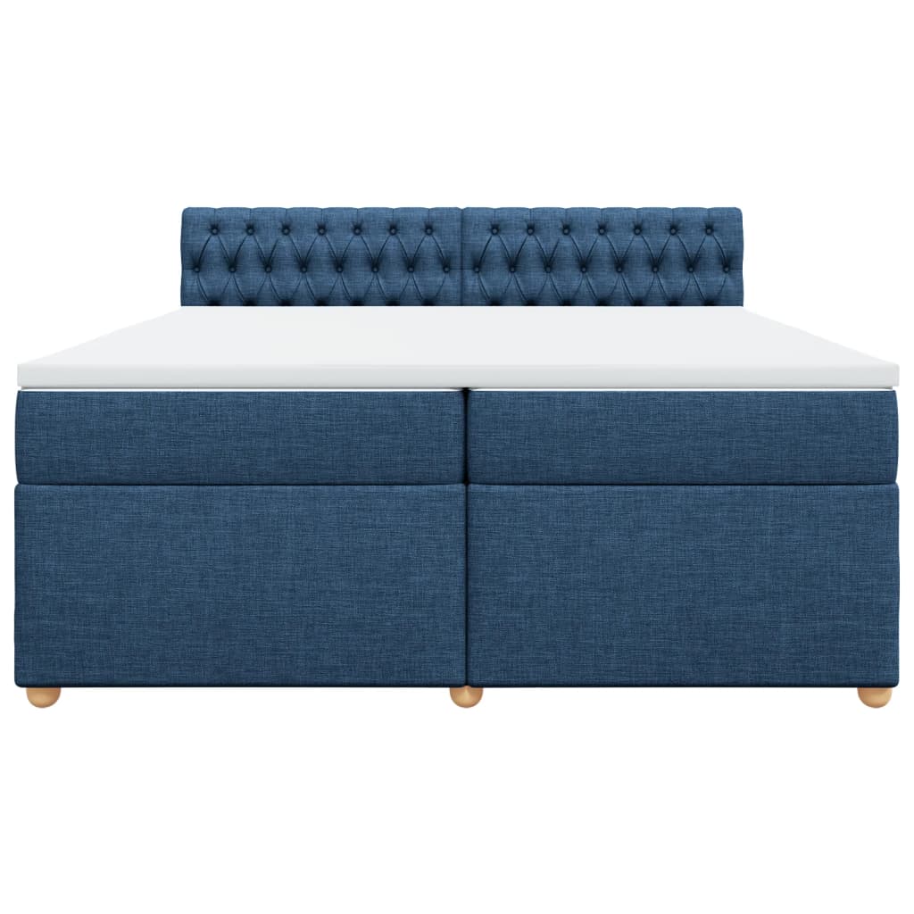 vidaXL Boxspring met matras stof blauw 200x200 cm, foto 4