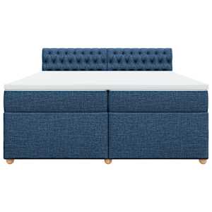 Box spring postel s matrací modrá 200x200 cm textil - obrázek 4