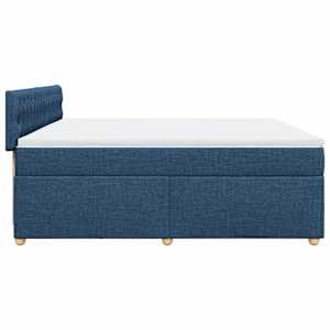 Box spring postel s matrací modrá 200x200 cm textil - obrázek 5