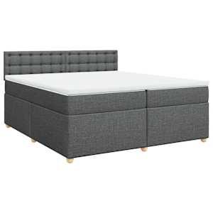 Box spring postel s matrací tmavě šedá 200x200 cm textil - obrázek 2