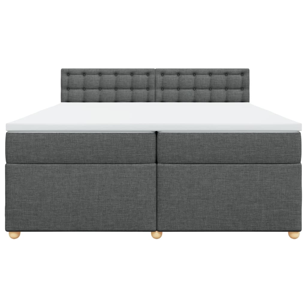 vidaXL Boxspring met matras stof donkergrijs 200x200 cm grijs, foto 4