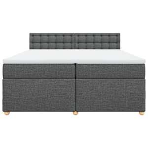 Box spring postel s matrací tmavě šedá 200x200 cm textil - obrázek 4