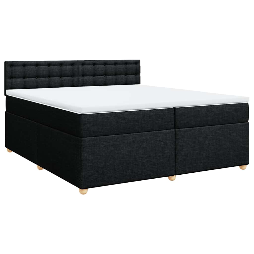 vidaXL Box spring postel s matrací černá 200x200 cm textil