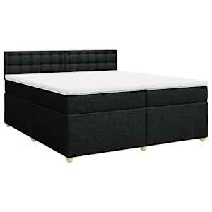Box spring postel s matrací černá 200x200 cm textil - obrázek 2